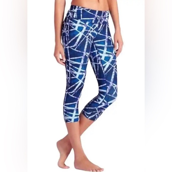 Athleta womens XS white sport bra and purple geometric Capri leggings bundle set - Picture 15 of 16